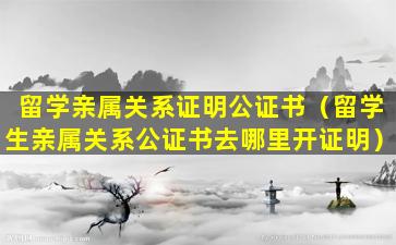 留学亲属关系证明公证书（留学生亲属关系公证书去哪里开证明）