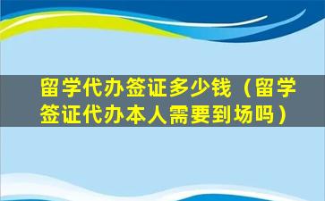 留学代办签证多少钱（留学签证代办本人需要到场吗）