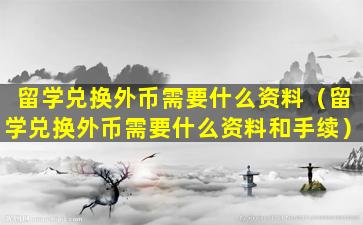 留学兑换外币需要什么资料（留学兑换外币需要什么资料和手续）