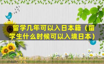 留学几年可以入日本籍（留学生什么时候可以入境日本）