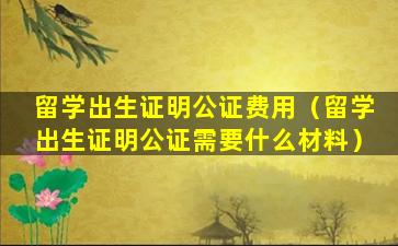 留学出生证明公证费用（留学出生证明公证需要什么材料）