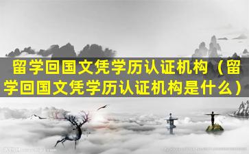 留学回国文凭学历认证机构（留学回国文凭学历认证机构是什么）