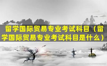 留学国际贸易专业考试科目（留学国际贸易专业考试科目是什么）