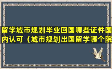 留学城市规划毕业回国哪些证件国内认可（城市规划出国留学哪个院校比较好）