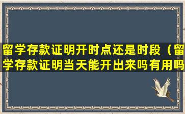 留学存款证明开时点还是时段（留学存款证明当天能开出来吗有用吗）