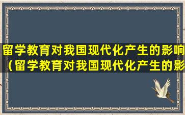 留学教育对我国现代化产生的影响（留学教育对我国现代化产生的影响有哪些）