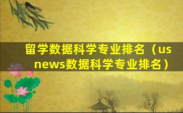 留学数据科学专业排名（usnews数据科学专业排名）