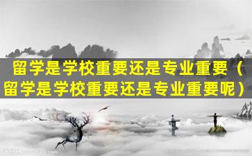 留学是学校重要还是专业重要（留学是学校重要还是专业重要呢）