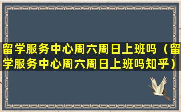 留学服务中心周六周日上班吗（留学服务中心周六周日上班吗知乎）