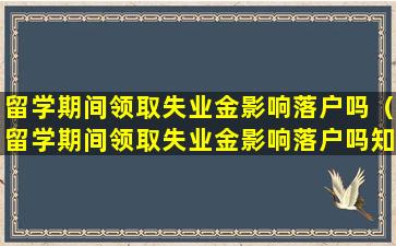 留学期间领取失业金影响落户吗（留学期间领取失业金影响落户吗知乎）