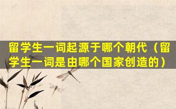 留学生一词起源于哪个朝代（留学生一词是由哪个国家创造的）