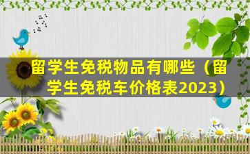 留学生免税物品有哪些（留学生免税车价格表2023）