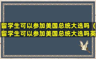 留学生可以参加美国总统大选吗（留学生可以参加美国总统大选吗英文）