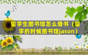 留学生图书馆怎么借书（留学的时候图书馆jason）