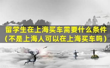 留学生在上海买车需要什么条件（不是上海人可以在上海买车吗）