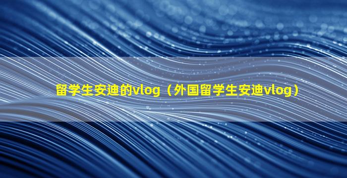 留学生安迪的vlog（外国留学生安迪vlog）