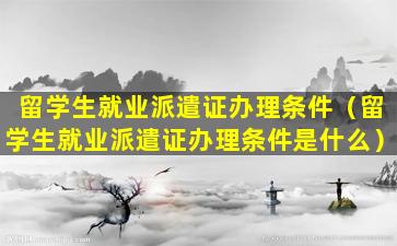 留学生就业派遣证办理条件（留学生就业派遣证办理条件是什么）