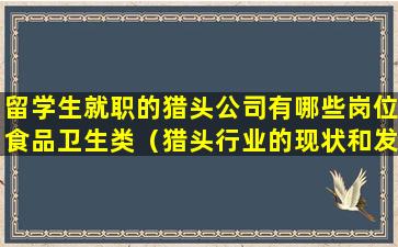 留学生就职的猎头公司有哪些岗位食品卫生类（猎头行业的现状和发展前景）