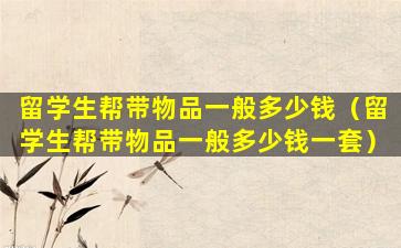 留学生帮带物品一般多少钱（留学生帮带物品一般多少钱一套）