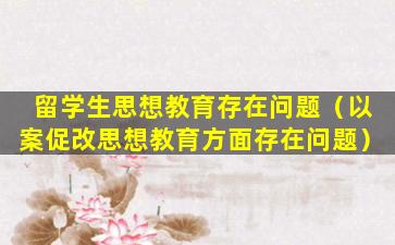 留学生思想教育存在问题（以案促改思想教育方面存在问题）