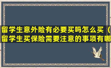 留学生意外险有必要买吗怎么买（留学生买保险需要注意的事项有哪些）