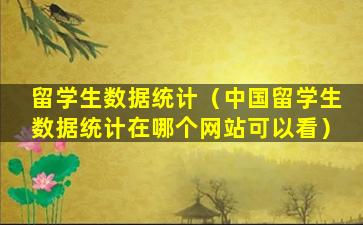 留学生数据统计（中国留学生数据统计在哪个网站可以看）