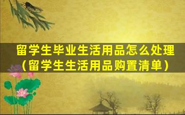 留学生毕业生活用品怎么处理（留学生生活用品购置清单）