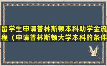 留学生申请普林斯顿本科助学金流程（申请普林斯顿大学本科的条件是什么）