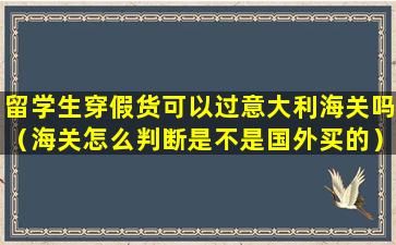 留学生穿假货可以过意大利海关吗（海关怎么判断是不是国外买的）