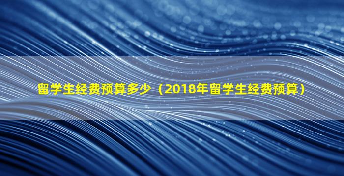 留学生经费预算多少（2018年留学生经费预算）