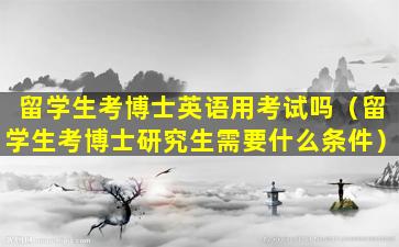 留学生考博士英语用考试吗（留学生考博士研究生需要什么条件）