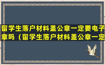 留学生落户材料盖公章一定要电子章吗（留学生落户材料盖公章一定要电子章吗怎么弄）