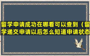 留学申请成功在哪看可以查到（留学递交申请以后怎么知道申请状态）