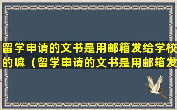 留学申请的文书是用邮箱发给学校的嘛（留学申请的文书是用邮箱发给学校的嘛怎么填）