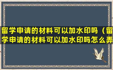 留学申请的材料可以加水印吗（留学申请的材料可以加水印吗怎么弄）