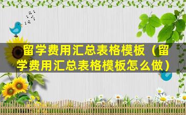 留学费用汇总表格模板（留学费用汇总表格模板怎么做）