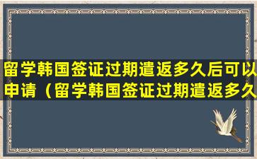 留学韩国签证过期遣返多久后可以申请（留学韩国签证过期遣返多久后可以申请入境）