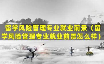 留学风险管理专业就业前景（留学风险管理专业就业前景怎么样）