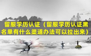 留服学历认证（留服学历认证黑名单有什么渠道办法可以拉出来）