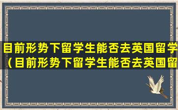 目前形势下留学生能否去英国留学（目前形势下留学生能否去英国留学英语）