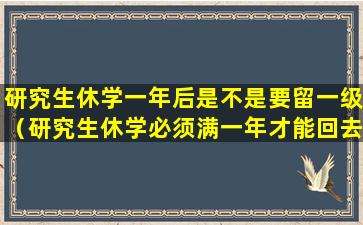 研究生休学一年后是不是要留一级（研究生休学必须满一年才能回去复学吗）