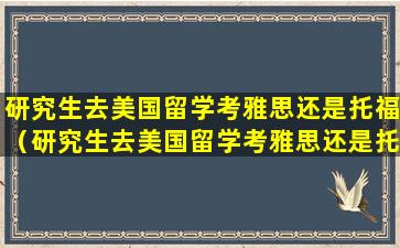 研究生去美国留学考雅思还是托福（研究生去美国留学考雅思还是托福呢）