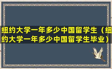 纽约大学一年多少中国留学生（纽约大学一年多少中国留学生毕业）