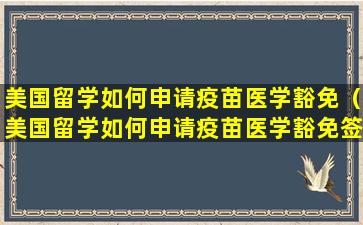 美国留学如何申请疫苗医学豁免（美国留学如何申请疫苗医学豁免签证）