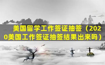 美国留学工作签证抽签（2020美国工作签证抽签结果出来吗）