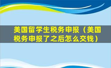 美国留学生税务申报（美国税务申报了之后怎么交钱）