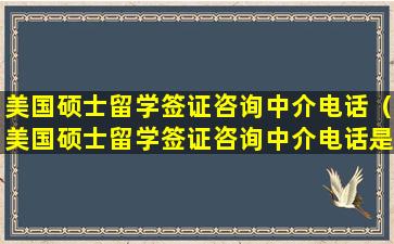 美国硕士留学签证咨询中介电话（美国硕士留学签证咨询中介电话是多少）