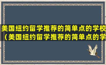 美国纽约留学推荐的简单点的学校（美国纽约留学推荐的简单点的学校有哪些）