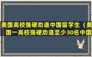 美国高校强硬劝退中国留学生（美国一高校强硬劝退至少30名中国留学生）