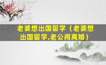 老婆想出国留学（老婆想出国留学,老公闹离婚）